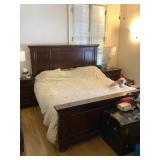 PHP273 Ashley Wooden King Sized Bed Frame & Matress Set