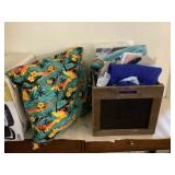 PHP296 Throw Pillow Making Supplies In Wooden Crate