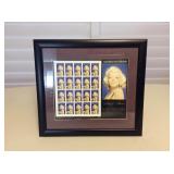 MMS012 Framed Marilyn Monroe USA Postal Stamps