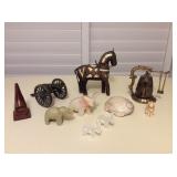 MMS023 Carved Stone Animals, Brass Collectibles & More!
