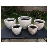 MMS066 Five Ceramic Planter Pots New