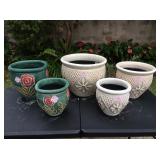 MMS067 Five Ceramic Planter Pots New