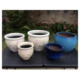 MMS068 Five Ceramic Planter Pots