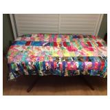 MMS074 Vintage Hawaiian Patchwork Quilt Blanket 