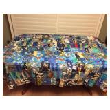 MMS076 Large Vintage Hawaiian Patchwork Quilt Blanket 