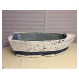 MMS082 Large Decorative Wooden Boat Planter/Beverage Cooler