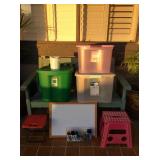 MMS103 Large Storage Bins, Stools, Dry Erase Board & More!