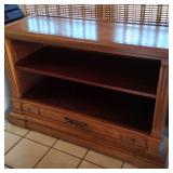 AFC008 - VINTAGE TWO-TIER WOOD TV CONSOLE