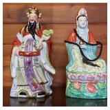 AFC010- Pair of Porcelain Chinese Figurines - Man w/Ruyi Scepter & Kwan Yin Guan Goddess & More