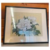 AFC021 Framed Asian Floral Embroidered Picture