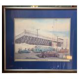AFC057-Framed "The Old Honolulu Stadium" Painting Print w/COR Signed and Numbered