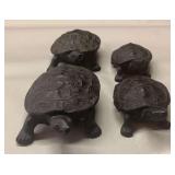 AFC072- Four Japanese Cast Iron Turtle Trinket Boxes