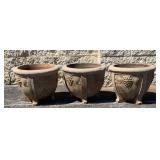 AFC084-Three Cement Planters w/Legs