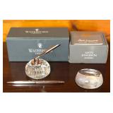 AFC098 - COLLECTIBLE WATERFORD AND JONASSON CRYSTAL PIECES IN BOXES