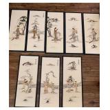 AFC106- Vintage Oriental Panel Paintings