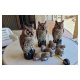 AFC107 - Family of Owls & Other Critters Lawn Decor