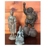 AFC112 - TRIO OF BRONZE ASIAN STATUES