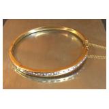 AFC114 - 14k Bangle with Clear Cut Stones