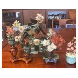 AFC115-Five Vintage Jadeite/Jade (?) Like Plant Sculptures