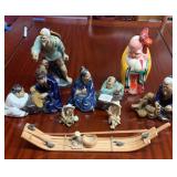 AFC123-Lucky 8-Piece Chinese Mudmen Figurines 