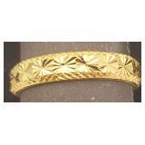 AFC130 - Exquisite 24k Gold Band Ring Size 5.5