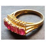 AFC154 - 14k Gold RUBY RING Size 6