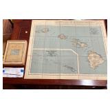 AFC156- Vintage The Great Map Of Hawaii 