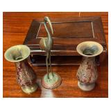 AFC159- Vases, Flamingo, And Table