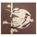 KKD005-Vintage Crane Cloth Painting 