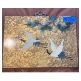 KKD014 Gold Crane Hanging Picture