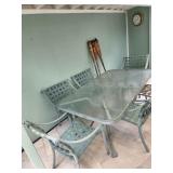 HKT054 - Glass And Metal Patio Table And Chairs 