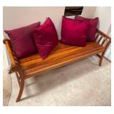HKT079- Exquisite Koa Wood Bench with Pillows