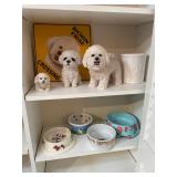 HKT143- Dog Figurines And Bowls 