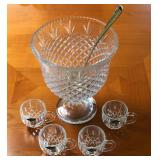 HKT145 - GODINGER SHANNON LEAD CRYSTAL LARGE BOWL AND CUPS
