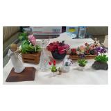 HKT174-Polymer Clay Plants And Angel Figurines