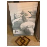 VME065- Vintage Verkerke Poster And Wooden Holder