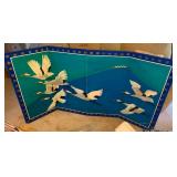 VME186-Unique Four Panel Crane Painting
