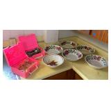 VME211 Vintage Thermos Lunchboxes, Rogers Cutlery Set, Ceramic Serving Bowls, & Shot Glasses