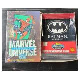 VME253 - Factory Sealed Marvel Universe Series III Wax Box & Topps Stadium Club Batman Returns Cards