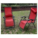 MBW008 - Pair Of Zero Gravity Chairs In Red 