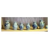MBW061 Collectible Traditional Salt Cobalt German Pottery Pitchers