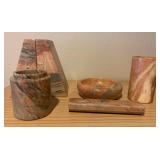 MBW163- Carved Marble/stone Desk Set