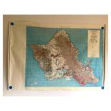 MBW227 Vintage Map Of Oahu 