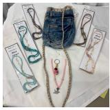 MST003 - Five Beaded Mask Straps, Cute Key Ring, Charms, Upscaled Bag All Made w/A Smiling Heart