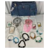 MST012 - Handcrafted Zippered Pouch, Bracelets, Earrings, Charms & MORE