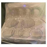 MST005 Vintage Glass Plates - Embossed Dinner, Salad, Dessert Plates