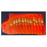 MST015 - Set of Twelve Antique E Caldwell & Co. Sterling Silver Spoons