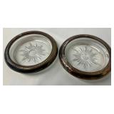 MST212 - Crystal And Silver Coaster Ashtray Set