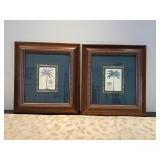 WST010- Pair Of Contemporary Prince Of Wales Palm Tree Prints