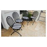 WST023 - Set of Four Foldable Metal Patio Chairs